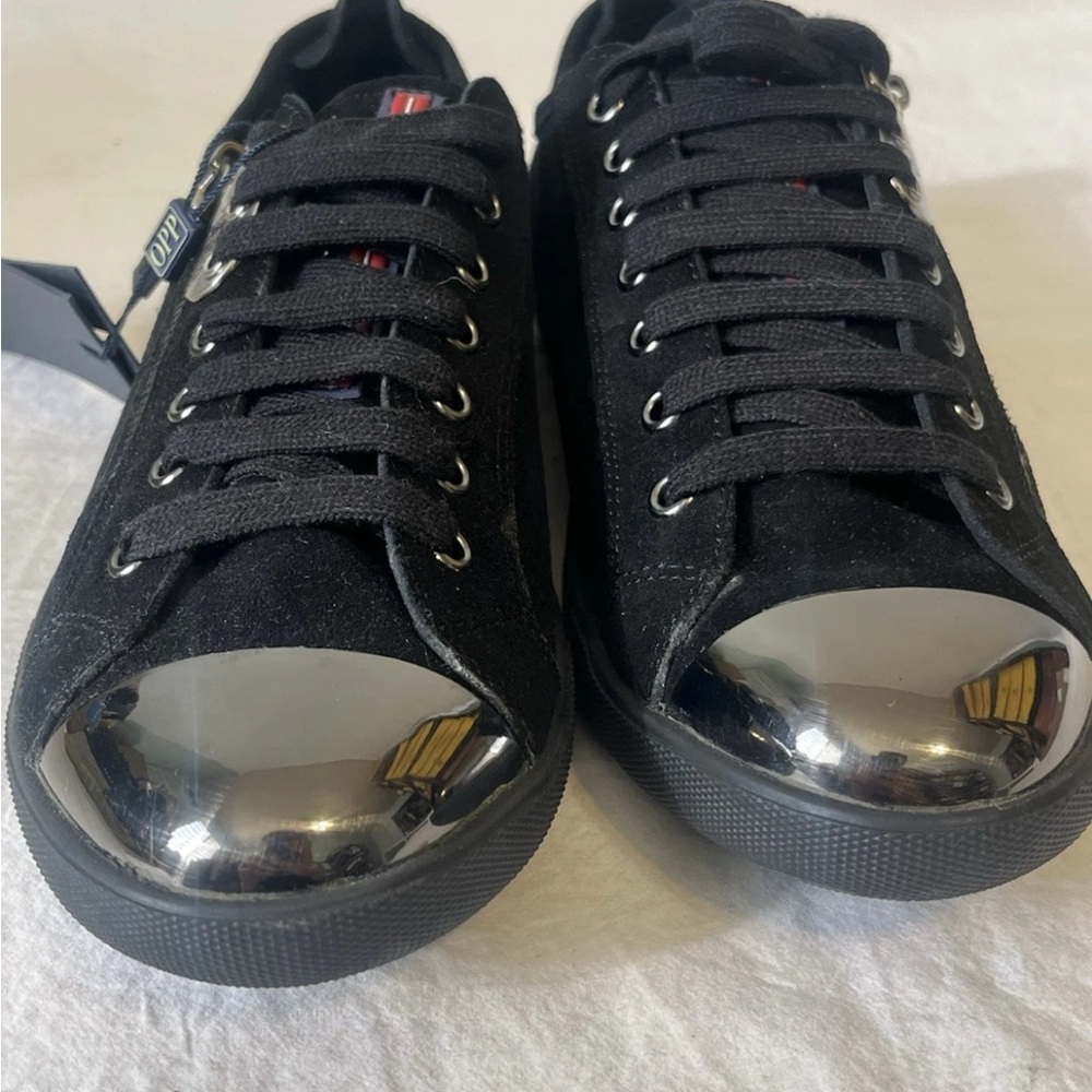 OPP France Genuine Cowhide Leather Luxury Sneakers, 9.5 - Picture 2 of 6